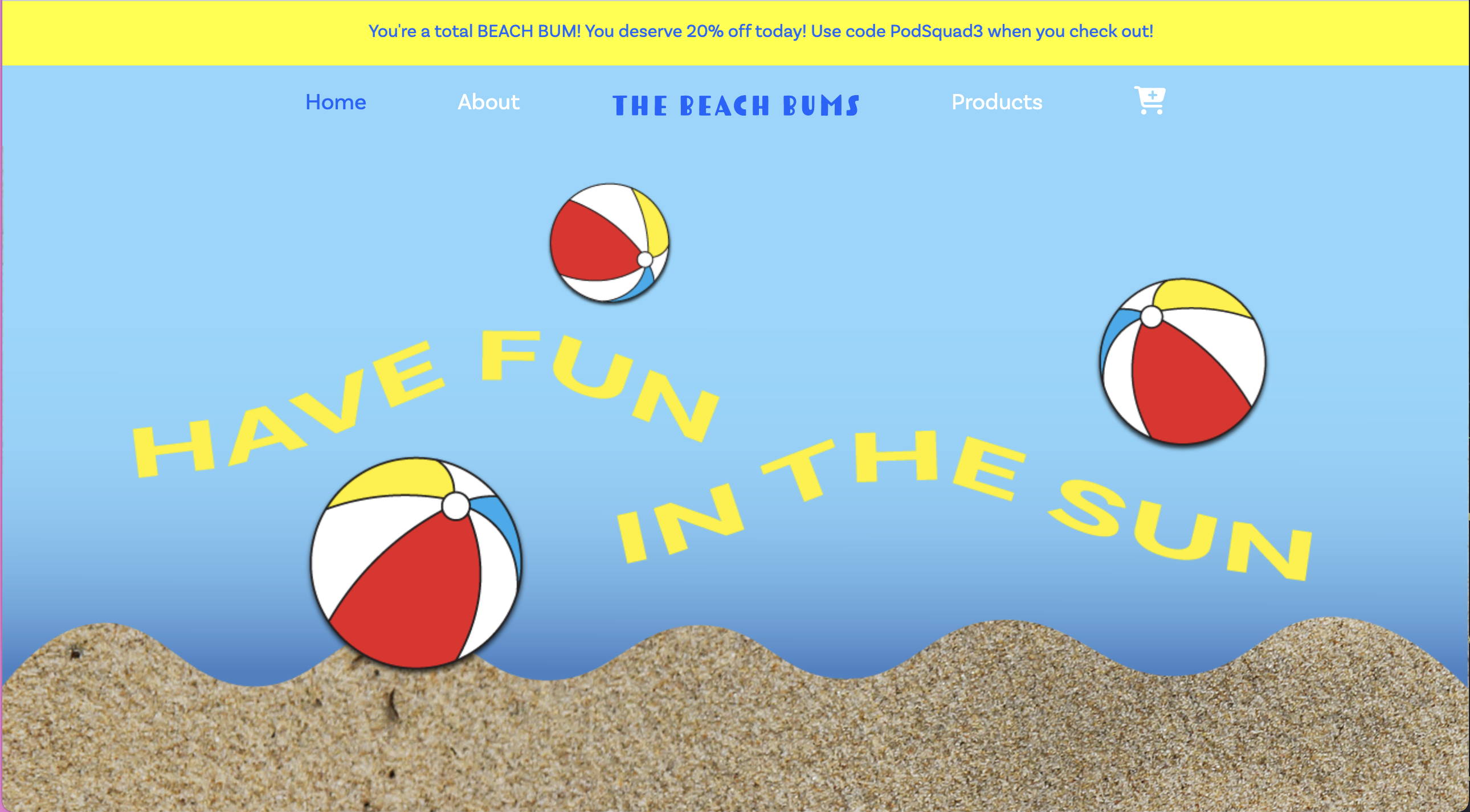 Image of Nicole Brodkin's Beach Bum Ecommerce Site